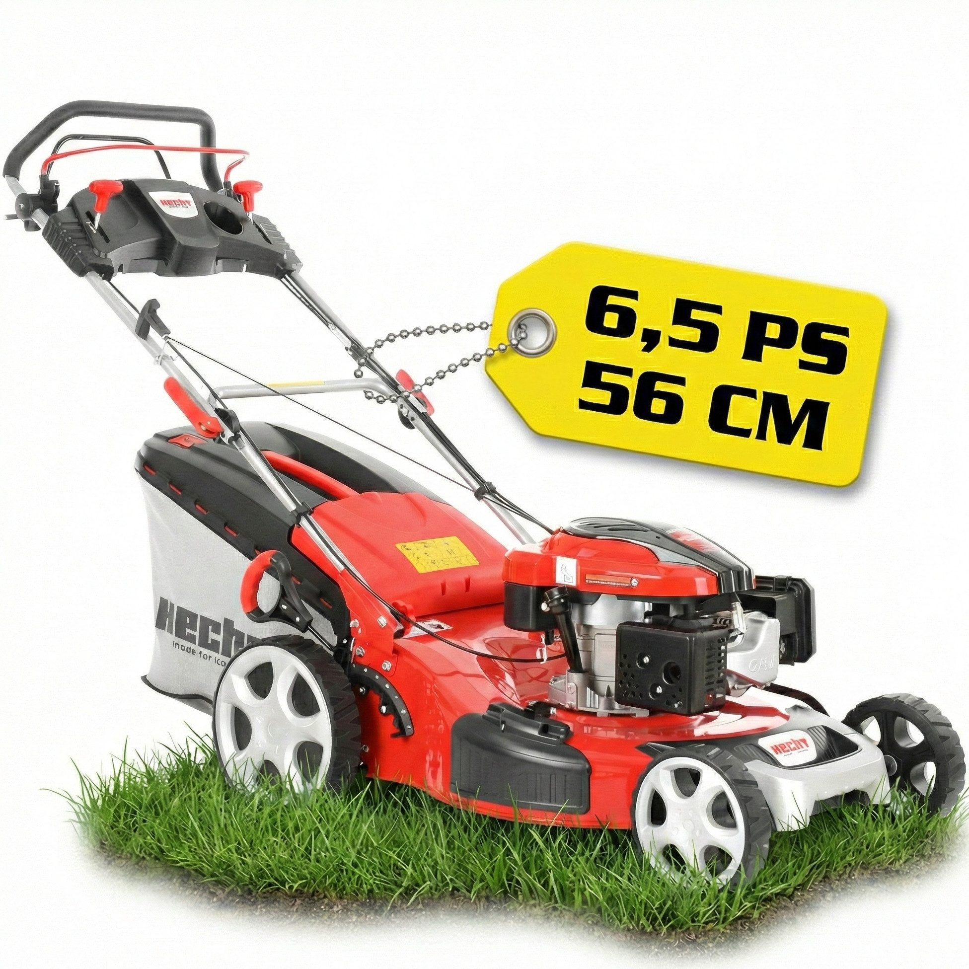 Hecht Benzinrasenmäher 5564 SX 5in1 mit Antrieb Mulchkit, 56 cm Schnittbreite, 70L Fangkorb, 4,7 PS