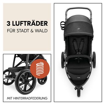 Hauck Kinder-Buggy Dreiradbuggy, Rapid 3 Air, black, mit schwenk/feststellbarem Vorderrad; Lufträder; bis 22 kg belastbar
