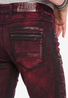 Cipo & Baxx Bequeme Jeans mit ausgefallenem Nietenbesatz in Slim Fit