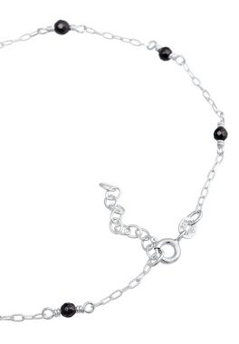 Elli Fußkette Onyx Perlen Elegant 925 Silber