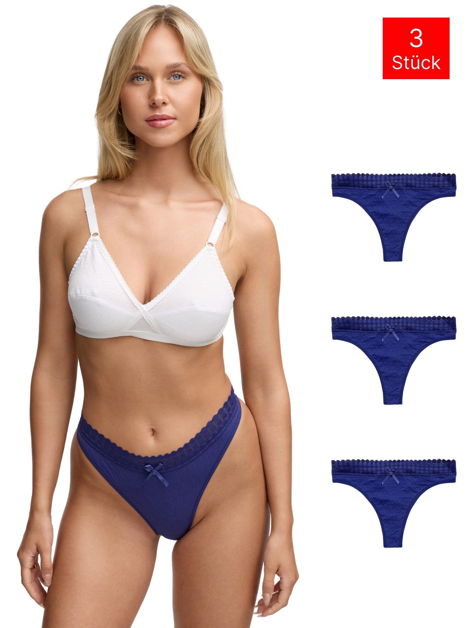 String 3er-Pack Damen Tanga F927