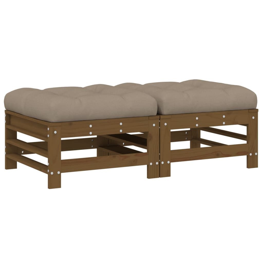 vidaXL Sofaelement Gartenhocker mit Kissen 2 günstig online kaufen