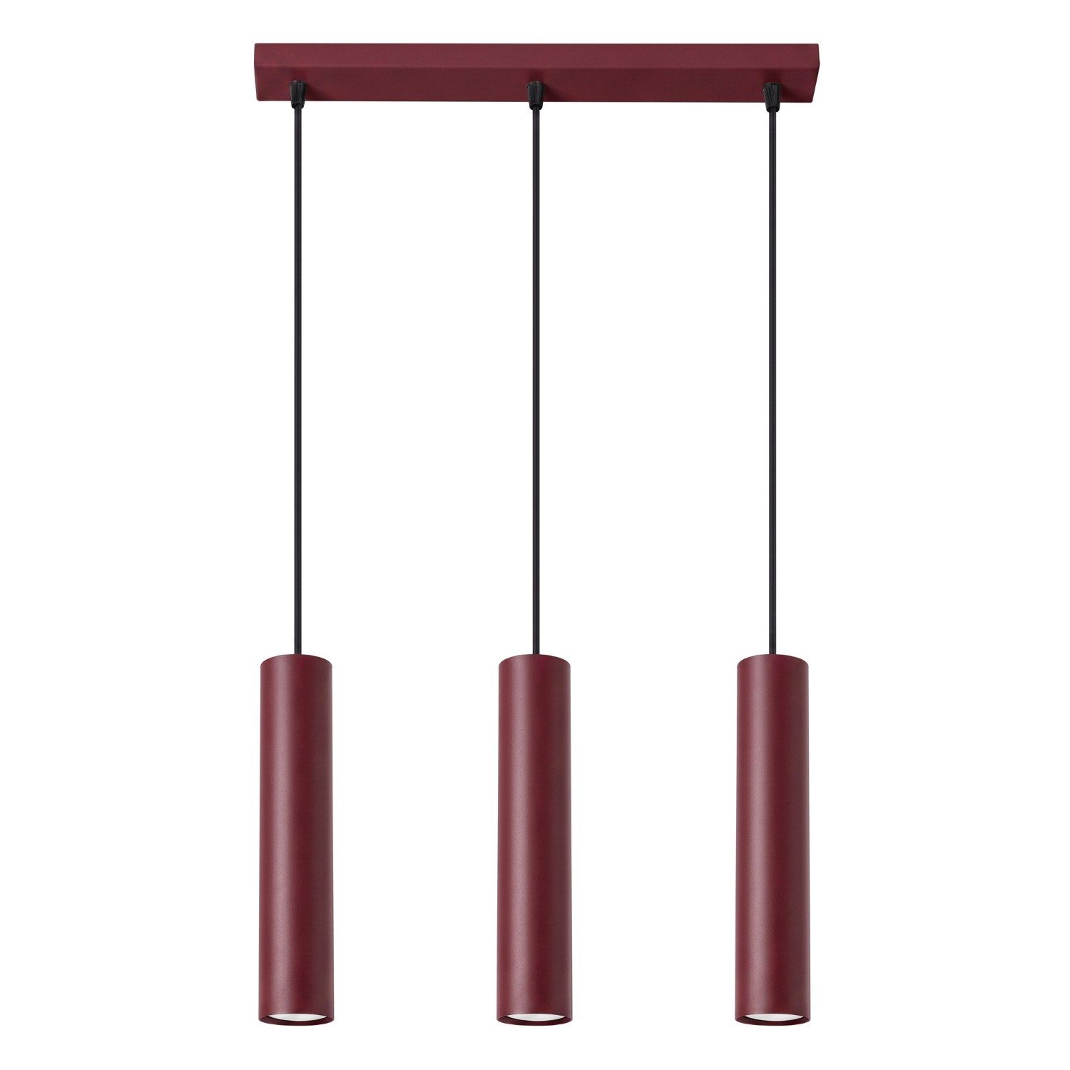 SOLLUX lighting Hängeleuchte Pendelleuchte LAGOS 3L burgund, Nicht enthalten