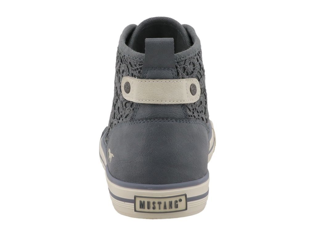 Mustang Shoes Winona Sneaker Schnürboots, High Top-Sneaker mit Blüten-Stickerei