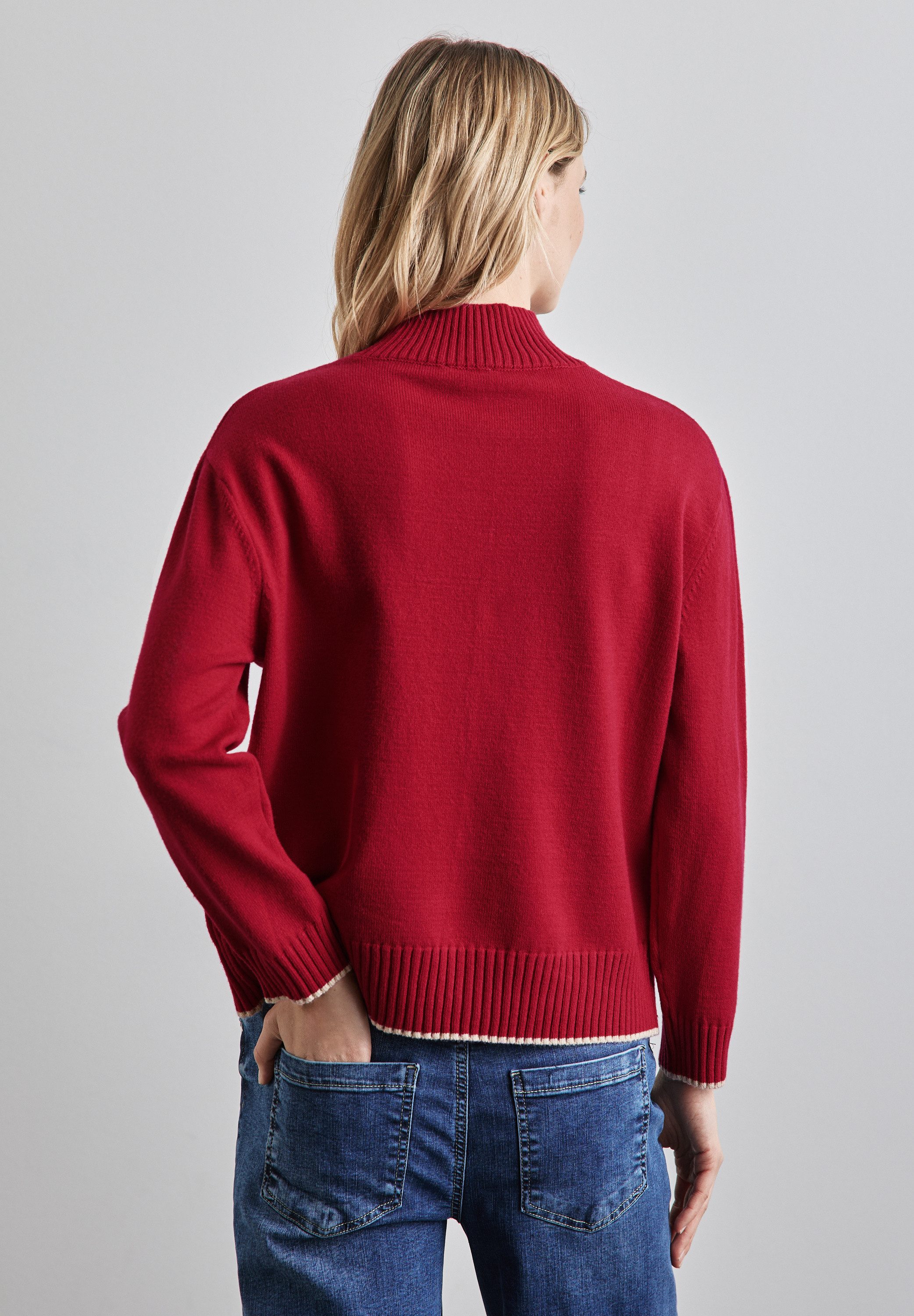 STREET ONE Strickpullover mit Materialmix