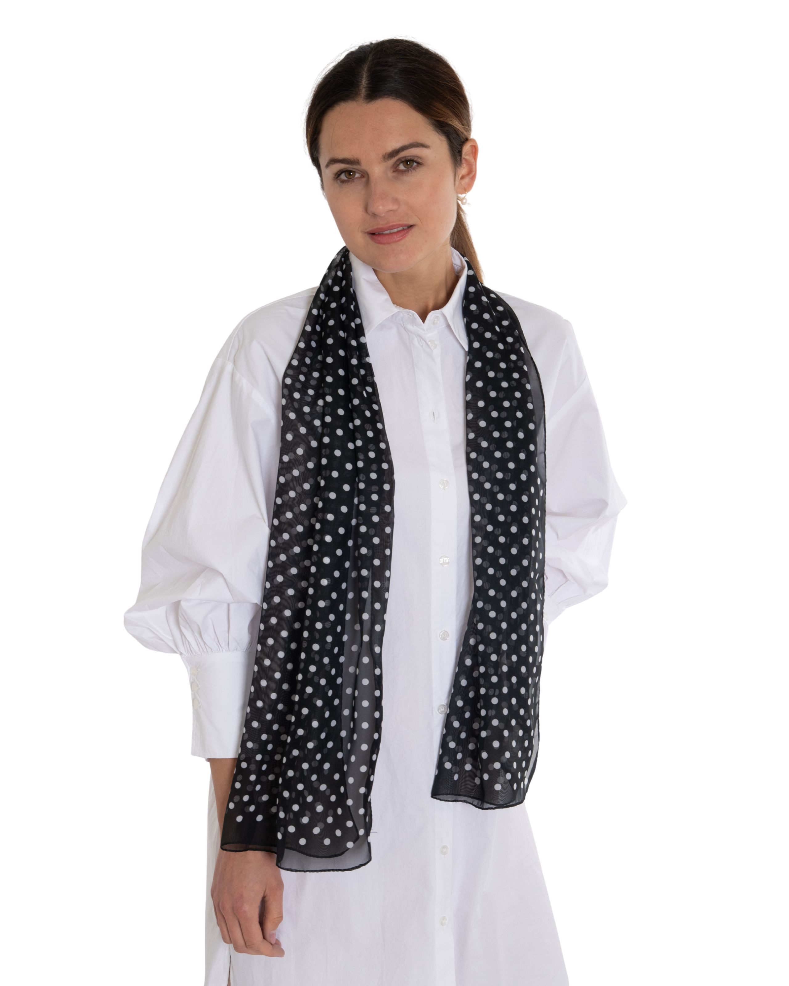 MayTree Modeschal leichter Chiffonschal Damen Polka Dot 50x150cm, (Stück, 1 günstig online kaufen
