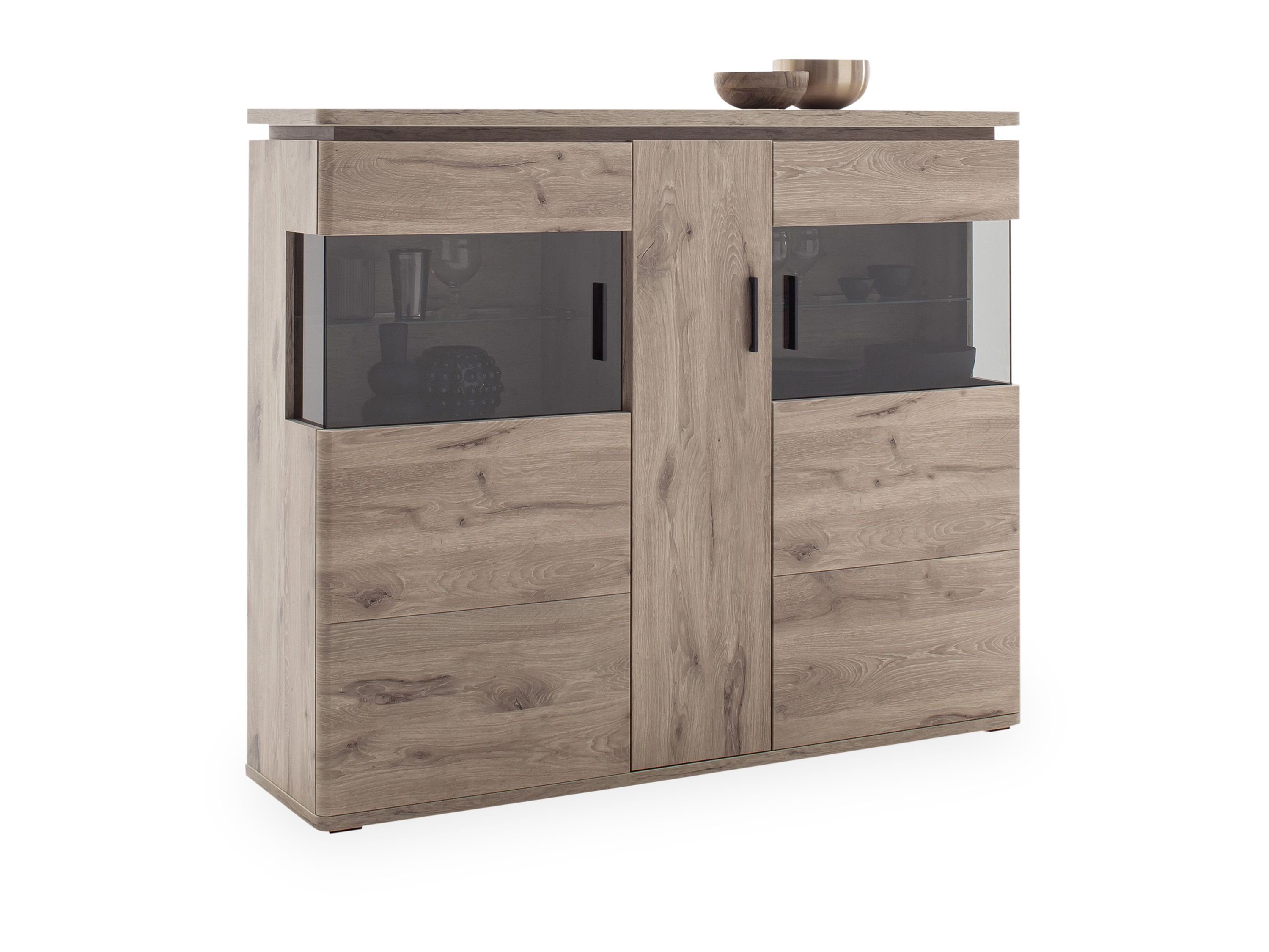 HARPER Highboard Highboard HARPER MARSEILLE BHT 150x124x38 cm braun Hochkommode