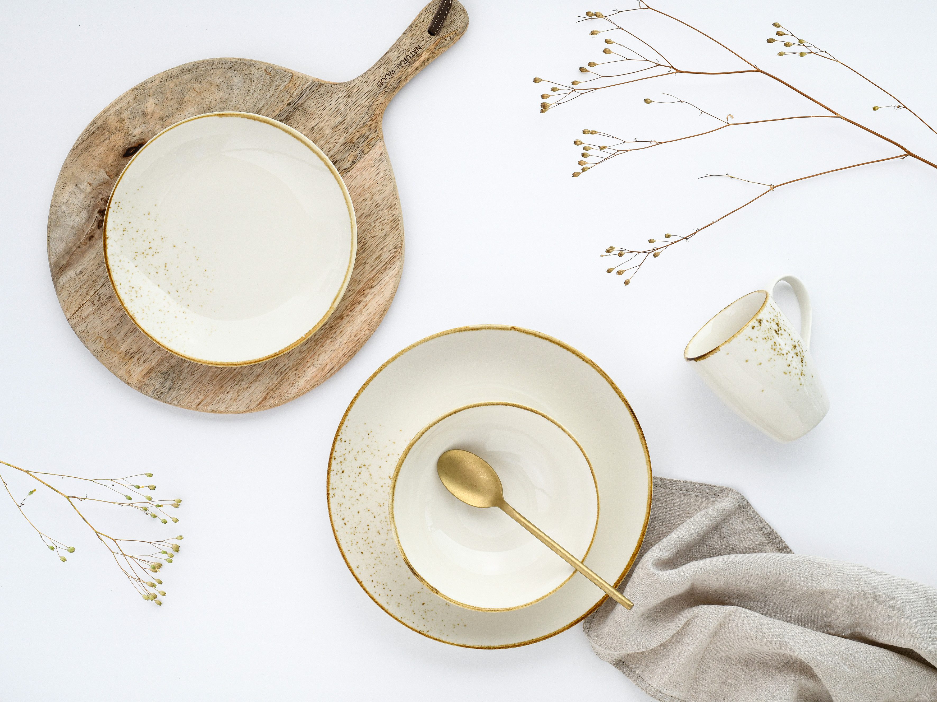 CreaTable Müslischale Nature Collection, Schalen-Set, 6-tlg., Steinzeug, (Set, 6-tlg), Naturverbundenes Design, Einzigartige Oberfläche