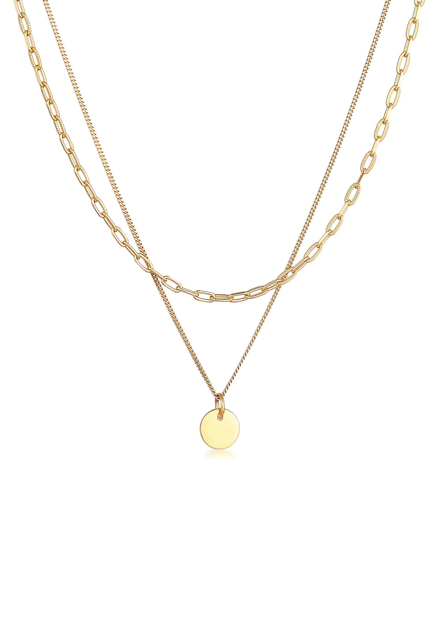 Elli Ketten-Set Layer Plättchen Gliederkette 925 günstig online kaufen