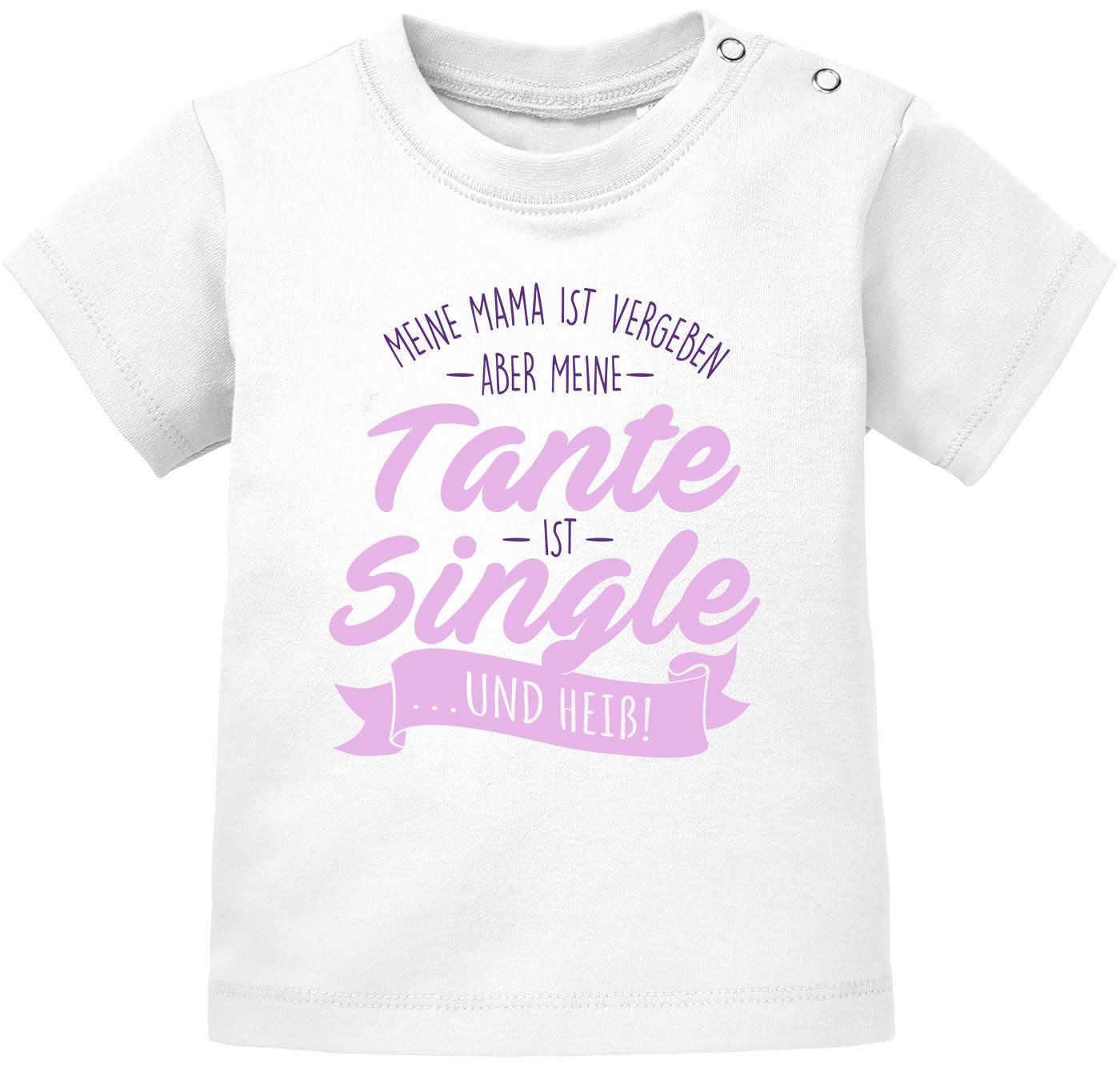 Print-Shirt Baby T-Shirt kurzarm Babyshirt Meine Mama ist vergeben aber meine