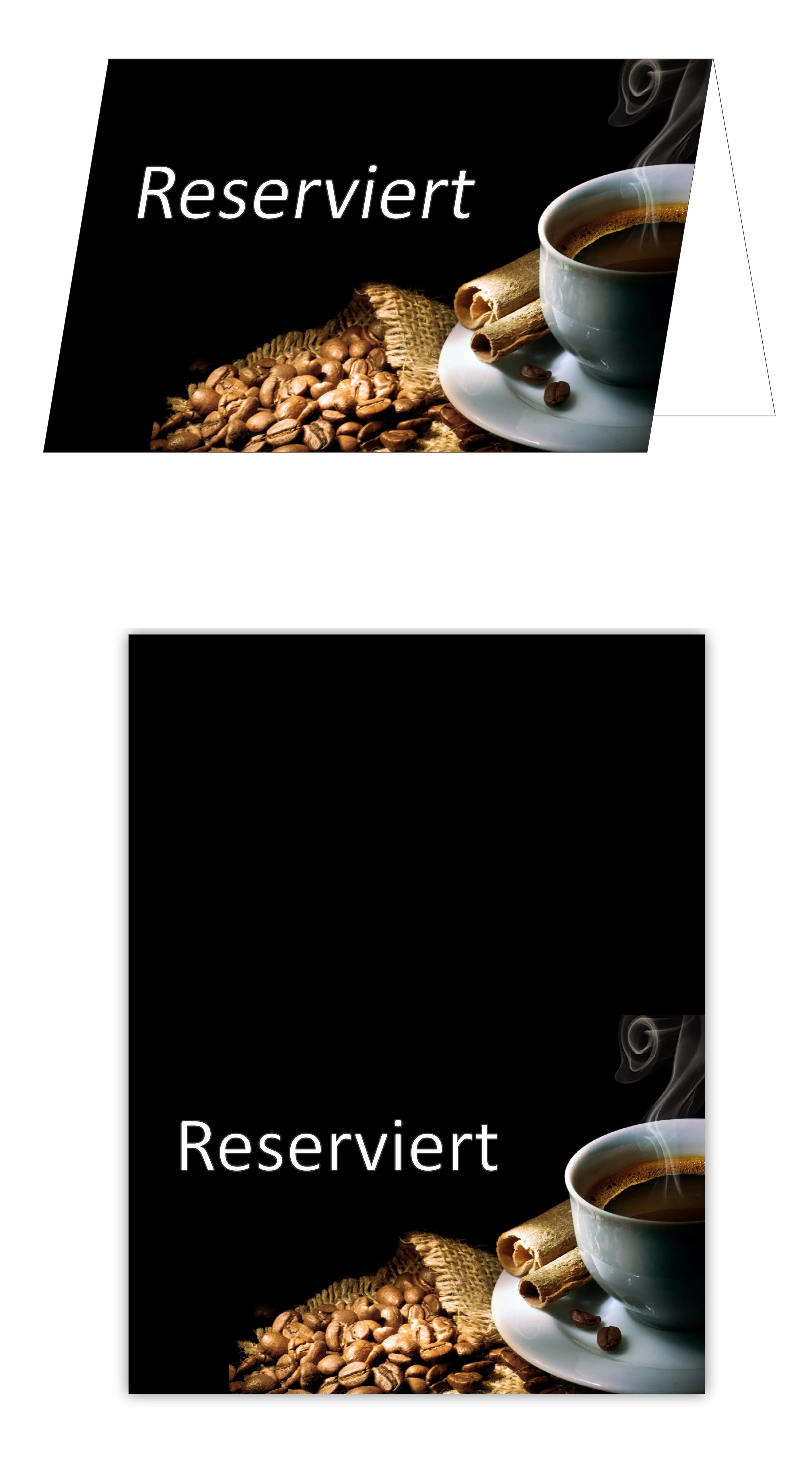 LYSCO Visitenkarten Tischkarten Reservierung Platzhalter Kaffee-faltbar (TK-105), Tischaufsteller Reserviert Party Tischdekoration Planung Platzkarten