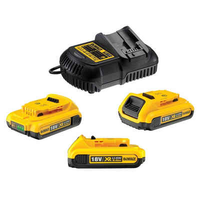 DeWalt DeWALT Akku-Kit DCB115D3-QW- Set inkl. 3 x 18V, 2Ah, DCB 115 Ladegerät Zusatz-Akku DCB115D3-QW (18 V)