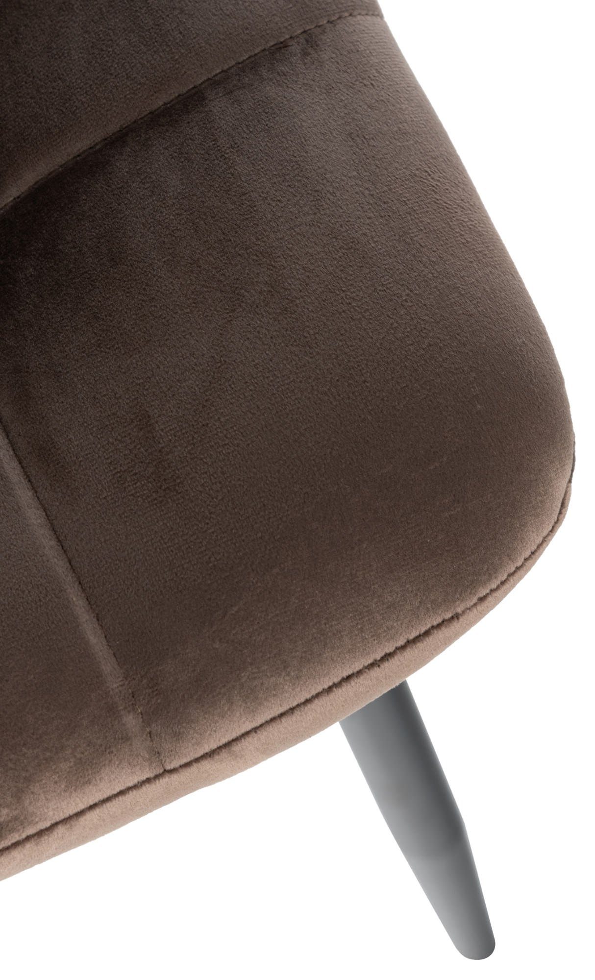 TPFLiving Atina Wohnzimmerstuhl), mit Samt hochwertig schwarz Metall gepolsterter - Sitzfläche: (Küchenstuhl Esszimmerstuhl Gestell: Konferenzstuhl - - Sitzfläche braun