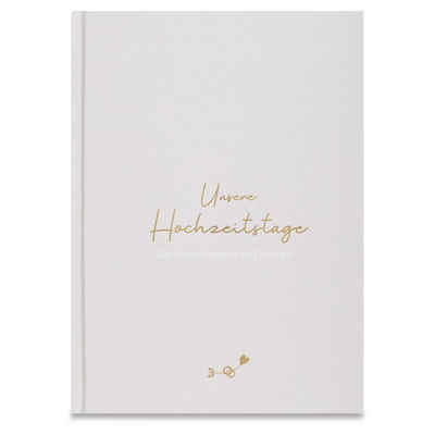 LEAF & GOLD Tagebuch Hochzeitstag Tagebuch, Hochzeitsgeschenk, Buch zur Hochzeit, Geschenk für die Ehe