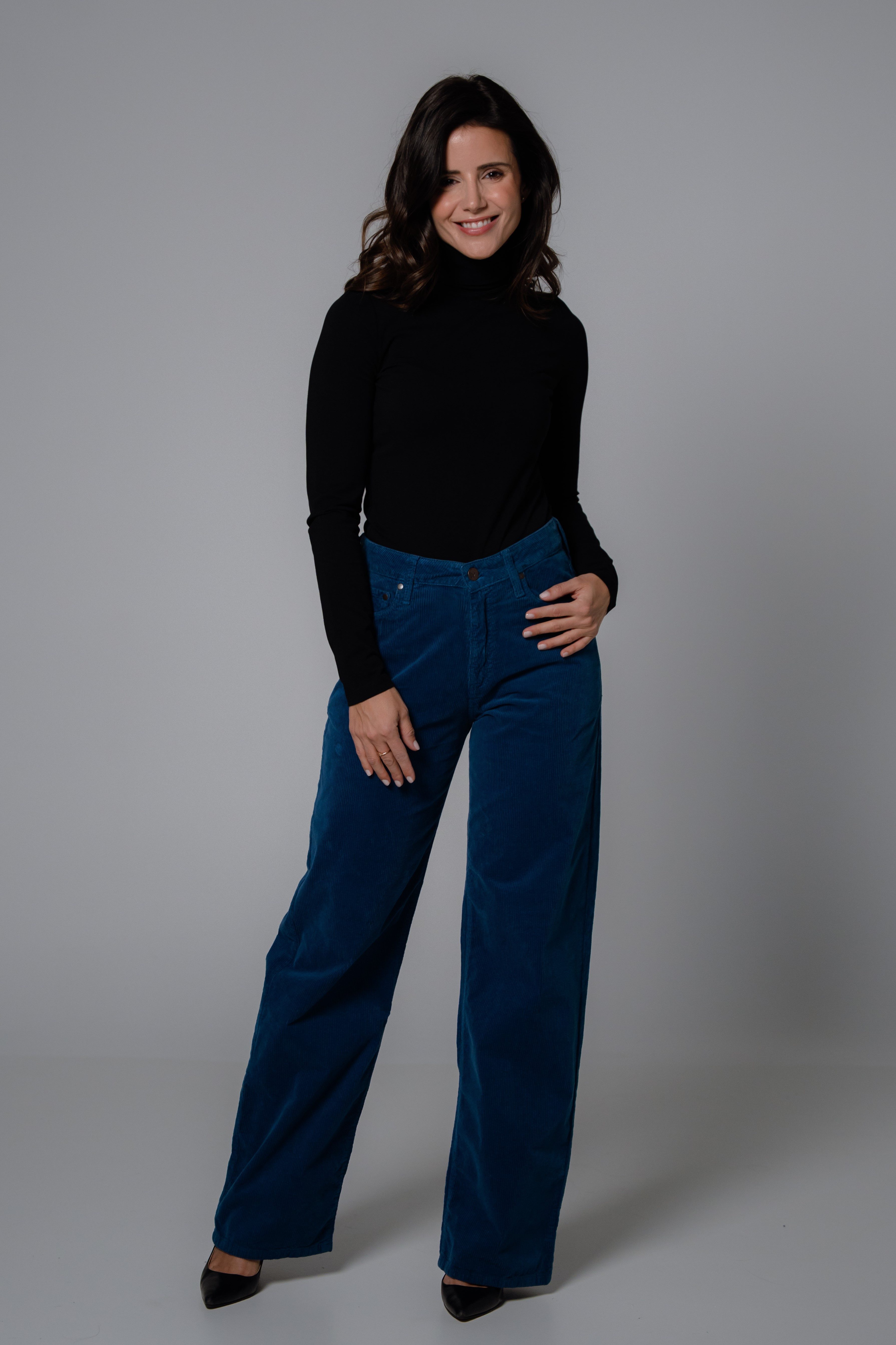 Feuervogl Cordhose fv-Flor:ence Wide Leg, High Waist, Corduroy