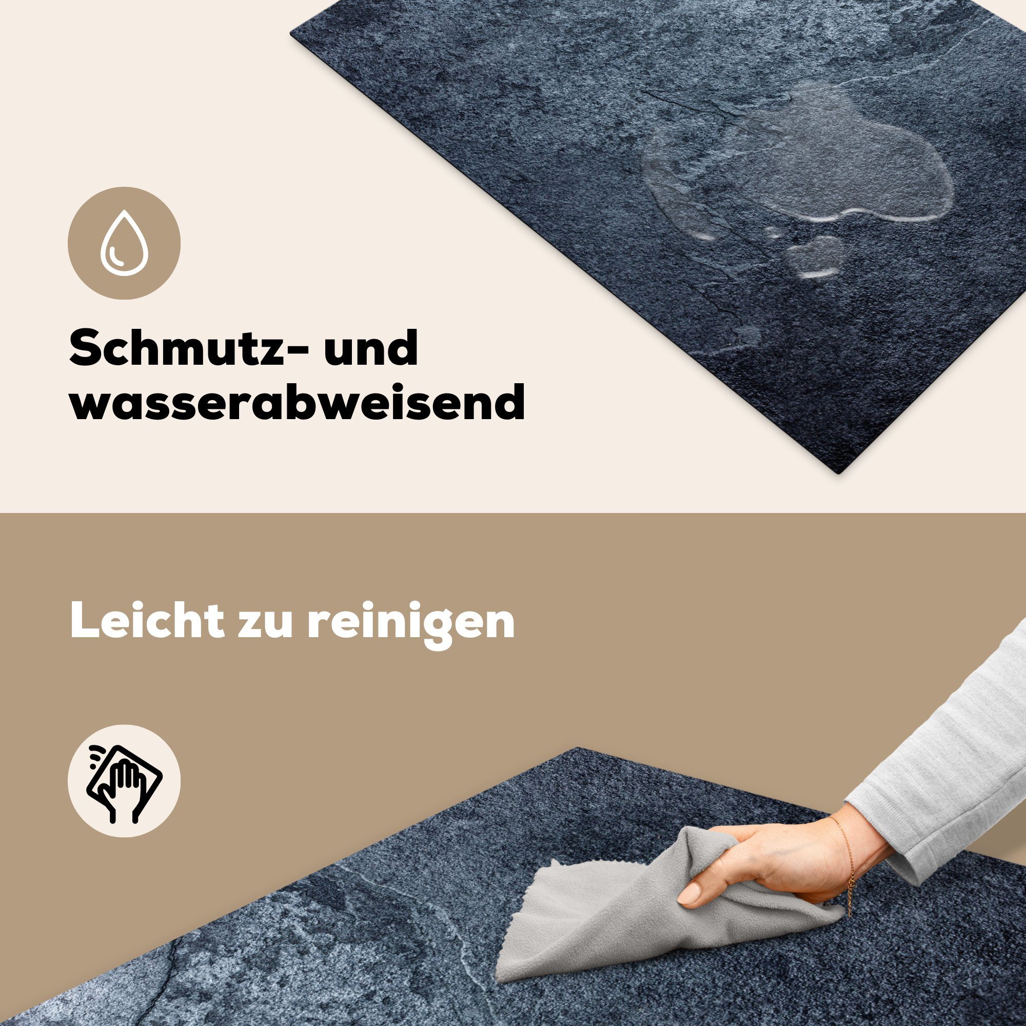 tlg), Induktionsherd, Beton Herdblende-/Abdeckplatte - für die - Design küche, Ceranfeldabdeckung 81x52 MuchoWow (1 Struktur - Induktionsschutzgitter Vinyl, Induktionskochfeld Schutz cm, -