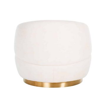 Richmond Interiors Loungesessel Teddy White teddy / Brushed gold Sessel
