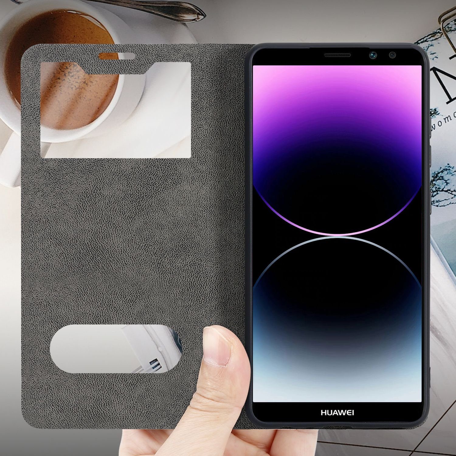 Cadorabo Handyhülle für Huawei MATE 10 LITE Hülle Huawei MATE 10 LITE, Klappbare Handy Schutzhülle - Hülle - mit Standfunktion und Kartenfach