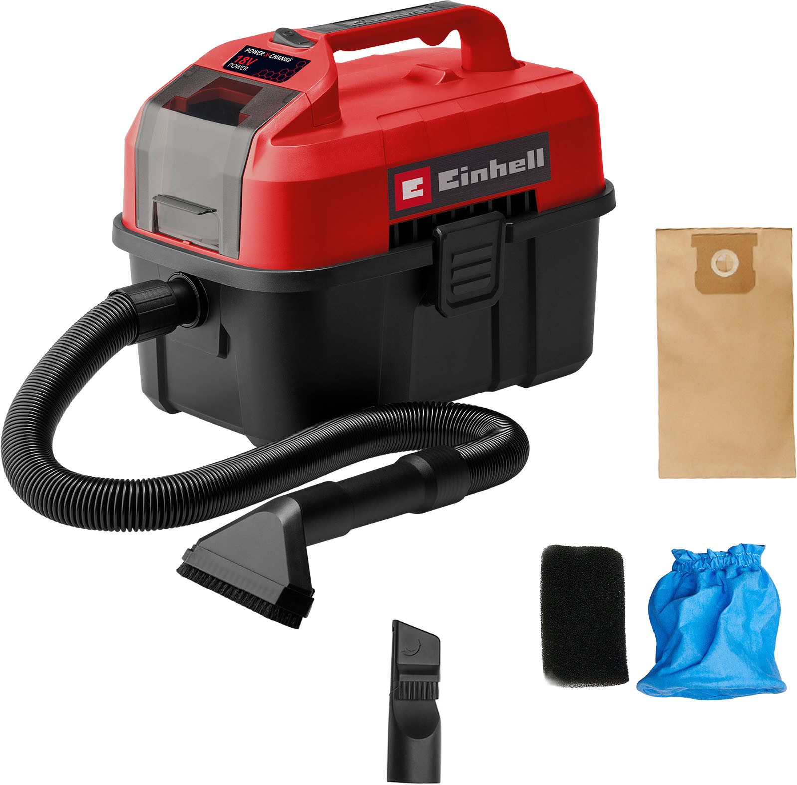 Einhell Nass-Trocken-Akkusauger TE-VC 18/10 Li-Solo, 900 W, mit Beutel, Power X-Change, ohne Akku und Ladegerät