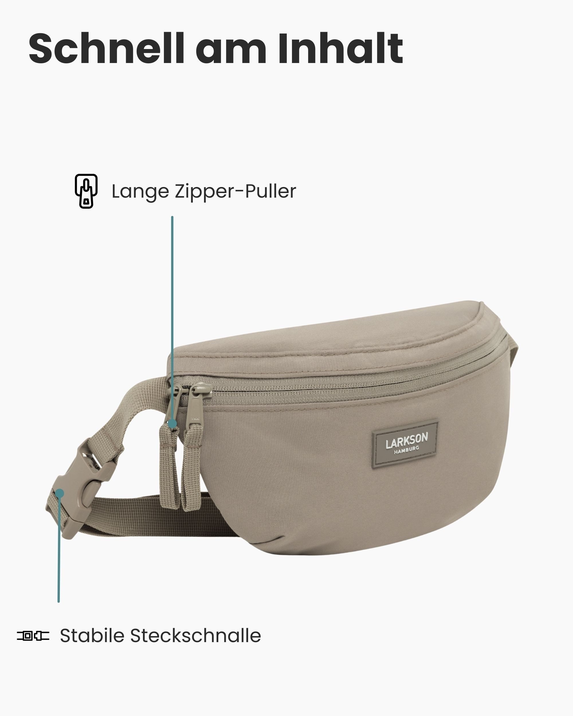 LARKSON Gürteltasche Finn Bauchtasche Damen Herren (1-tlg), Hip Bag mit großem Fach, Wasserabweisend