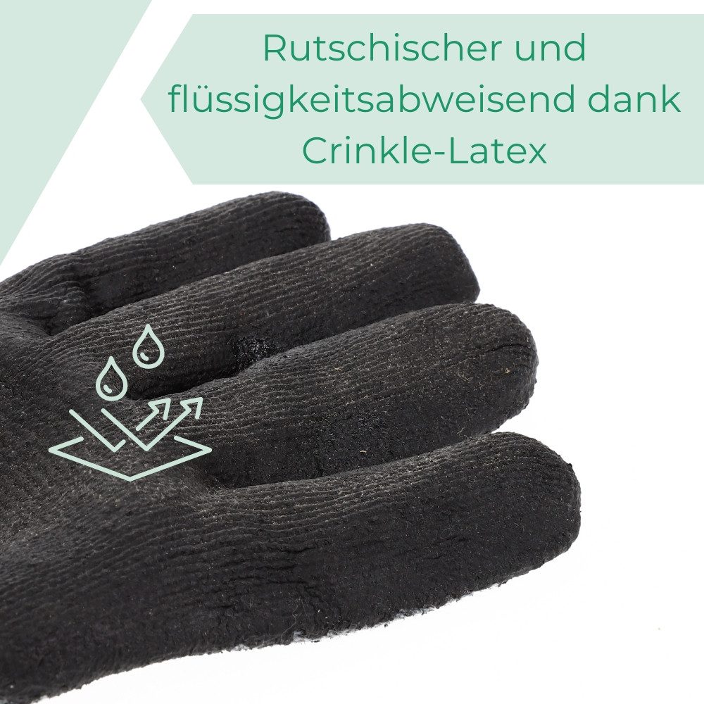 GarPet Mechaniker-Handschuhe Arbeits Montage Garten Handschuhe Latex Baumwolle Reiß Schnittfest (1-St)