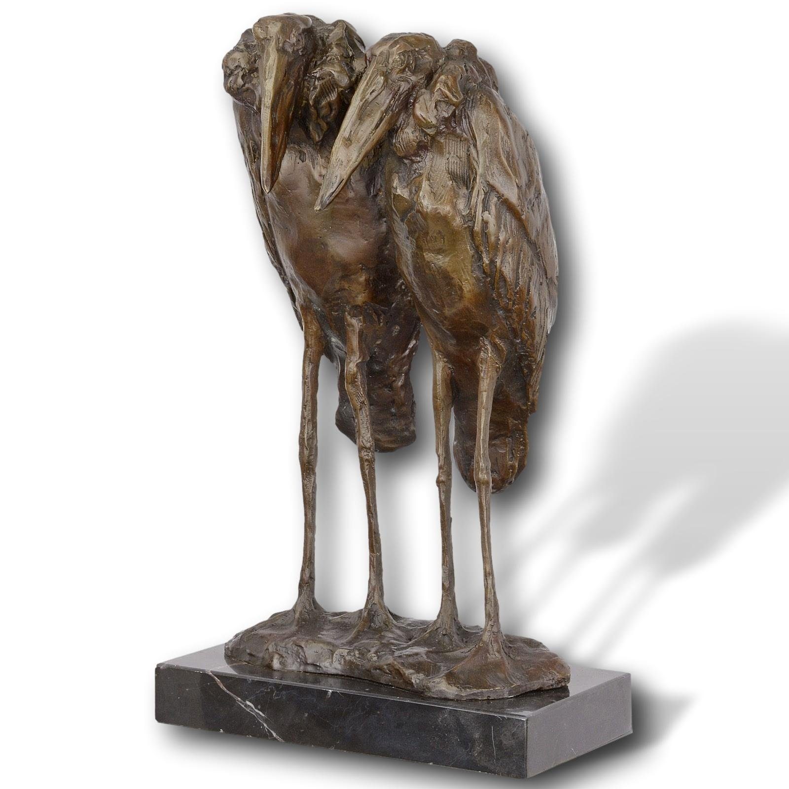 Aubaho Skulptur Bronzefigur Marabus Vögel Störche Bronze Statue Skulptur 36cm Antik-St