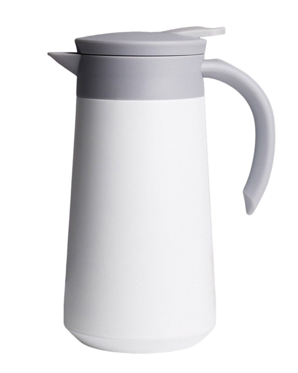 Dekorative Isolierflasche Isolierkanne 800 ml hochwertig Kaffeekanne Teekanne, Kaffeekanne Edelstahl Thermoskanne mit großer Kapazität Weiß