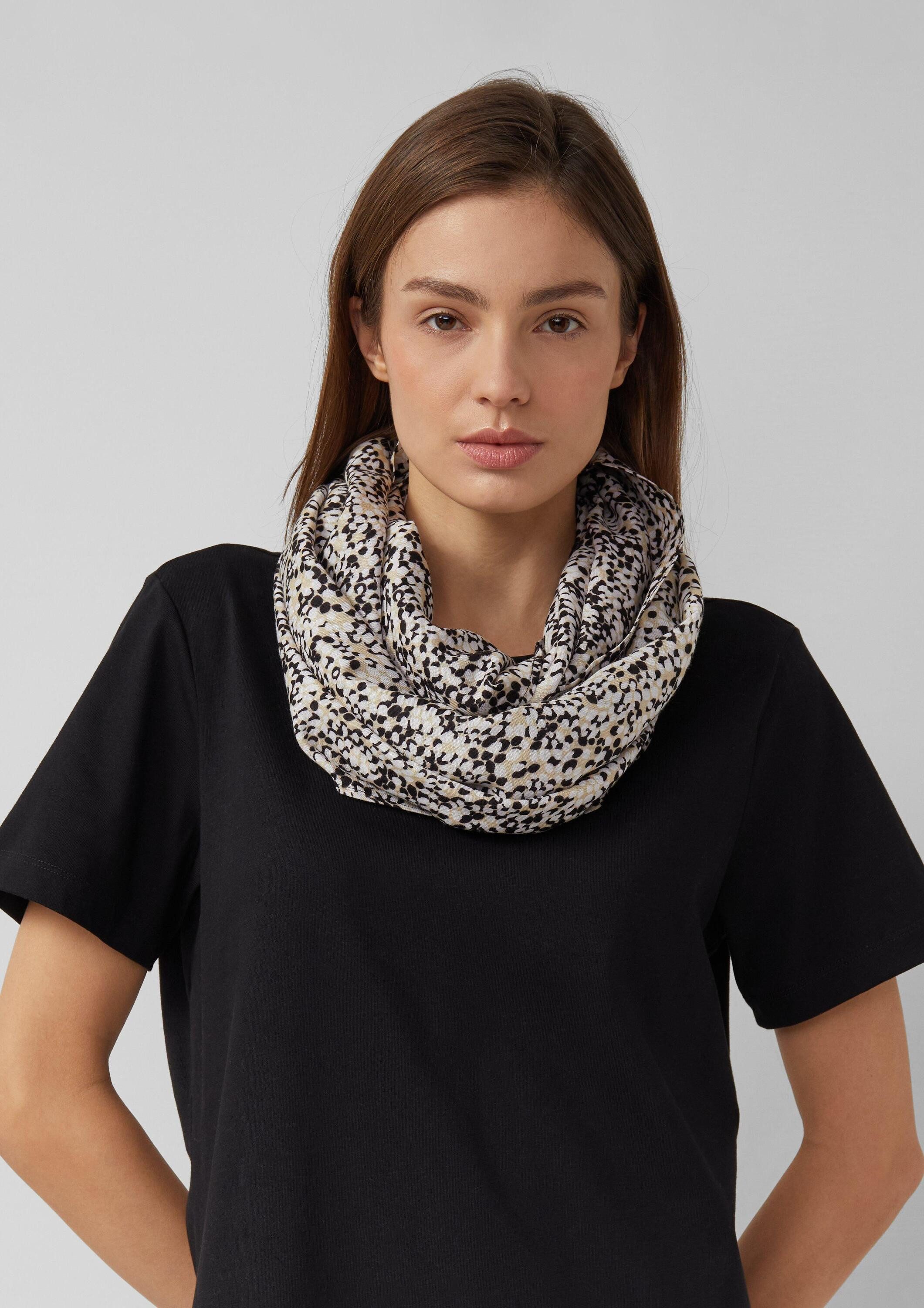 s.Oliver Loop Snood, Gemusterter Loop-Schal aus Viskose