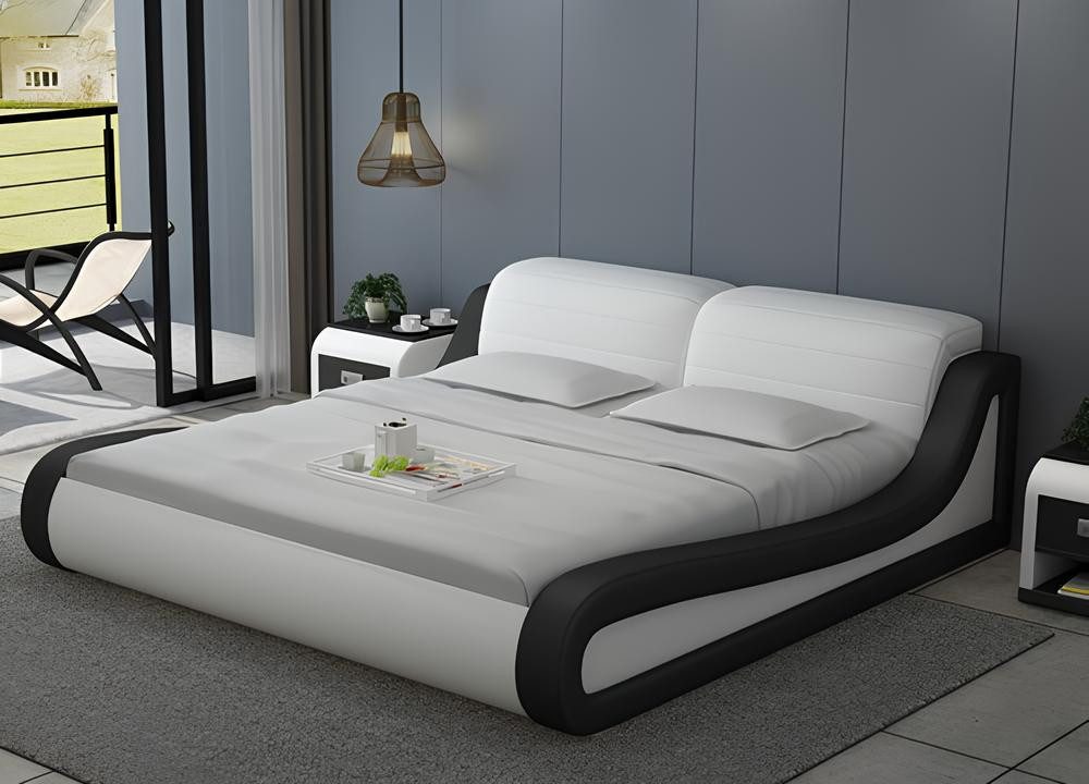 JVmoebel, Wasserbett Elegantes Lederbett mit Wasserpolster und USB-Anschluss