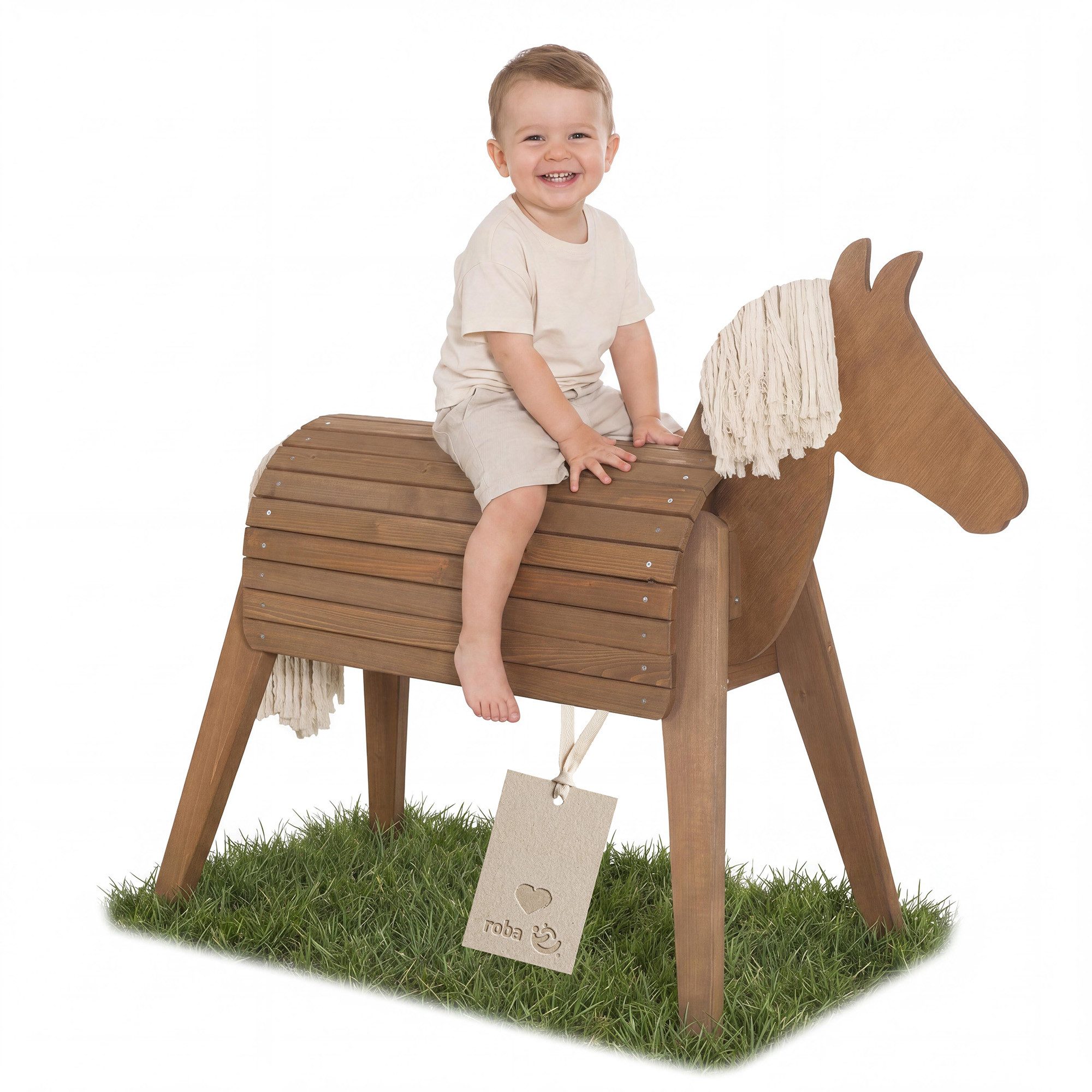 roba® Holzpferd Outdoor- & Voltigierpferd