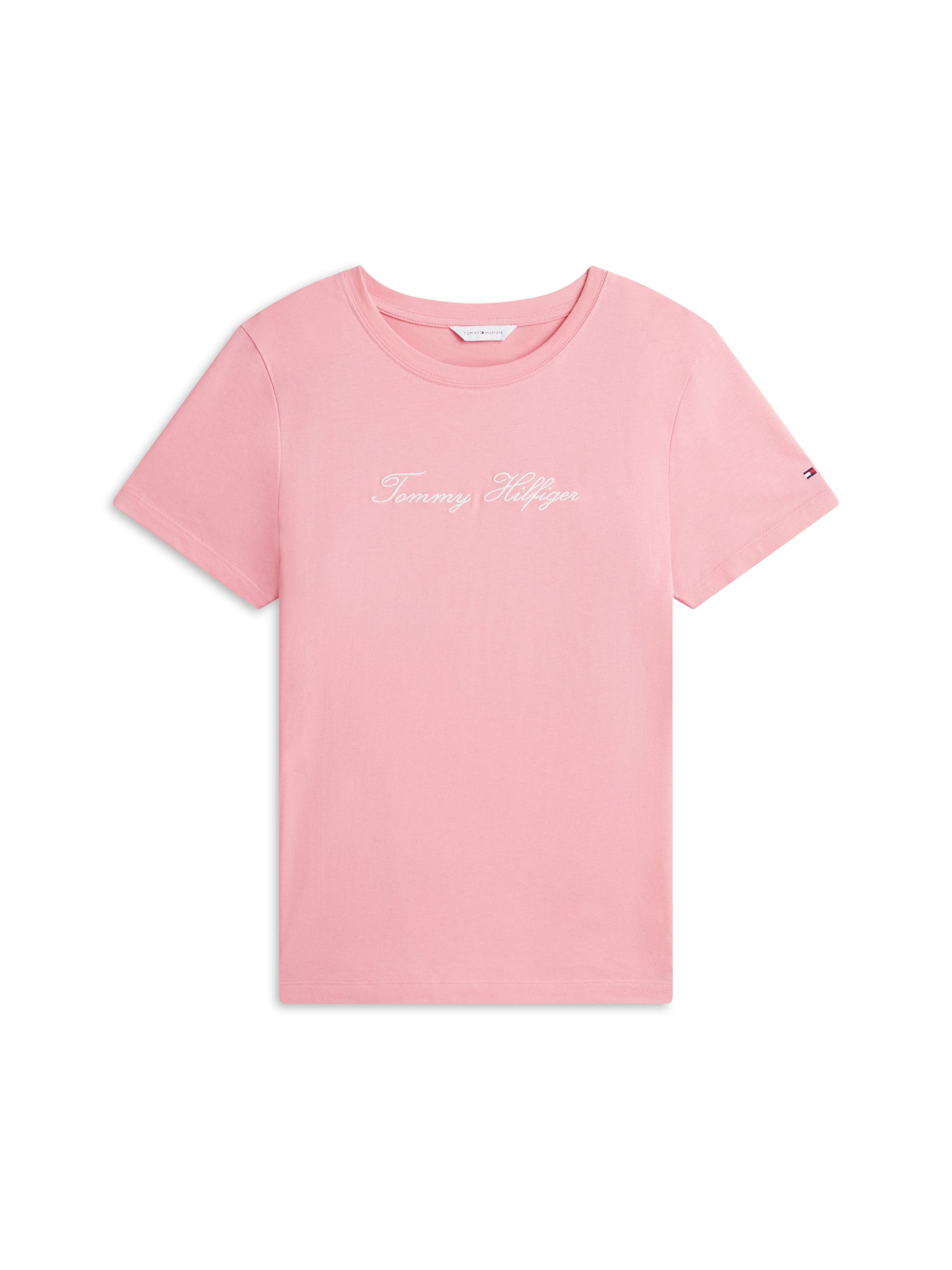 Tommy Hilfiger Kurzarmshirt SCRIPT REG C-NK SS T-SHIRT Baumwolle