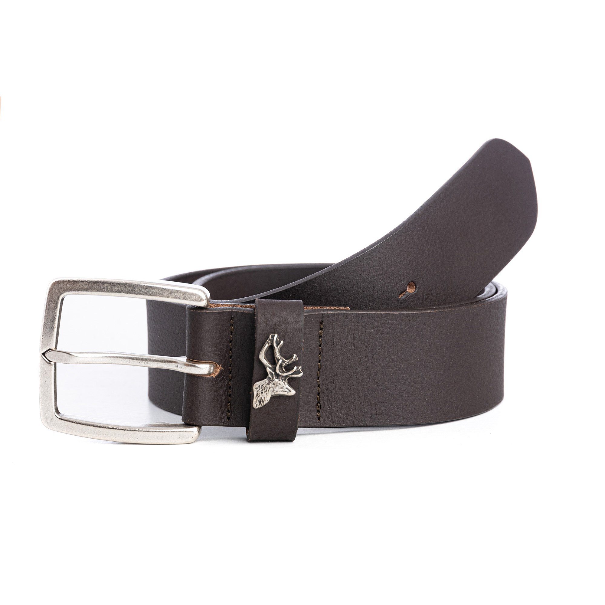 Der Trachtler Ledergürtel Trachtengürtel mit Hirsch-Zierteil auf der Schlau günstig online kaufen