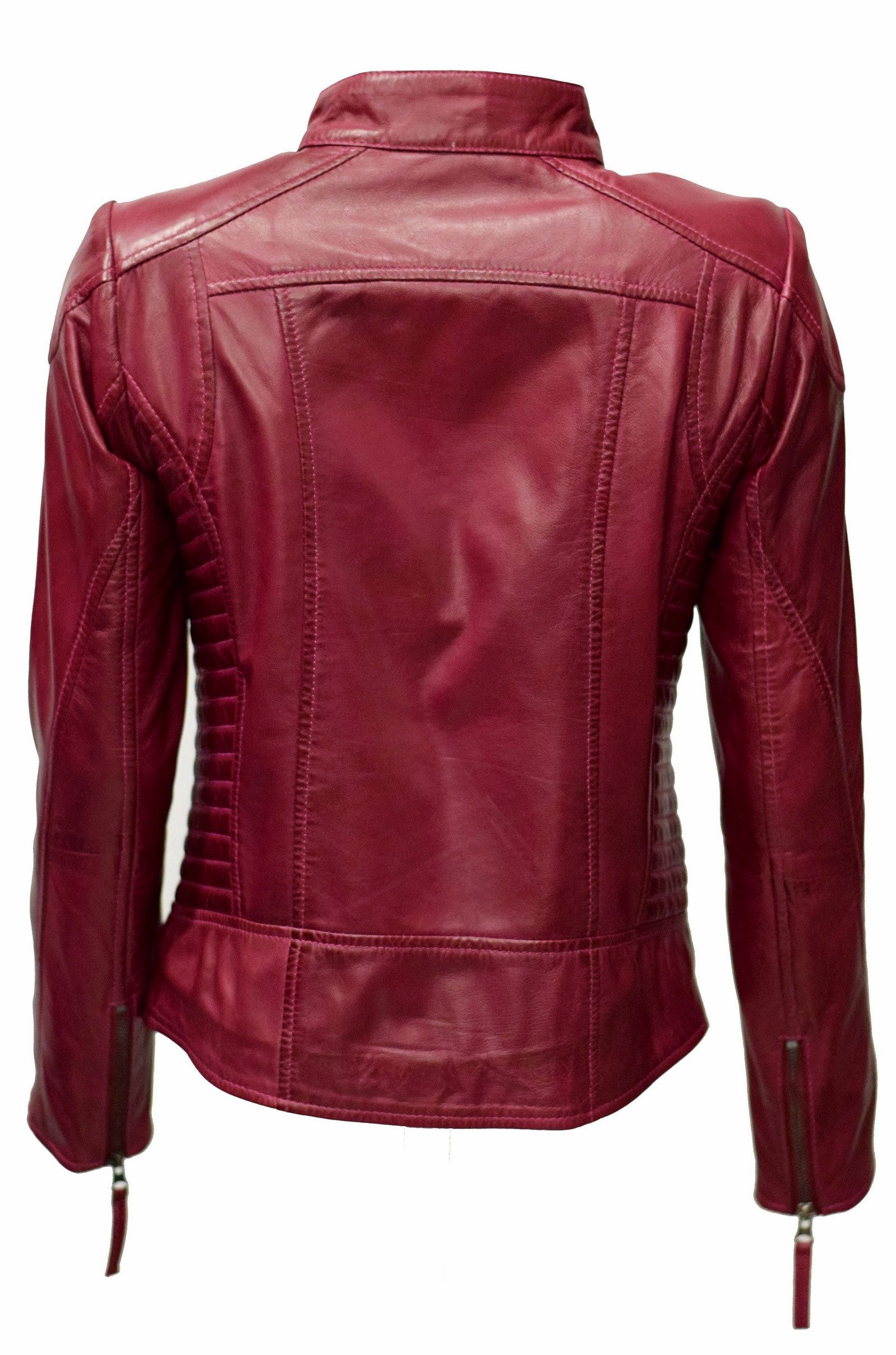 Zimmert Leather Lederjacke Frida washed Lammnappa Leder, Cognac, Schwarz, Braun, Beere, Rot