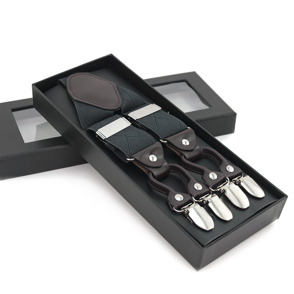 MidGard Hosenträger Y-Form mit 6 extra starken Clips 3,5 cm Breit, Einstellbar und Elastisch