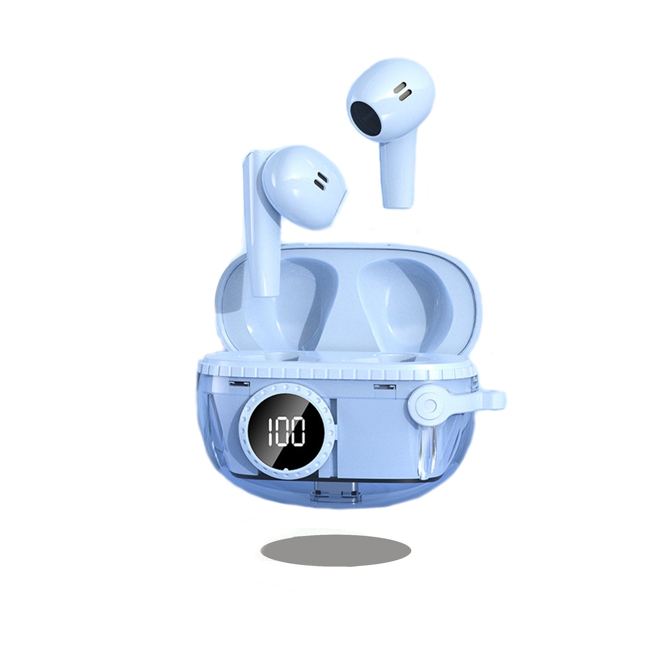 Diida Kopfhörer,In-Ear-Bluetooth-Kopfhörer mit Geräuschunterdrückung,Smart Funk-Kopfhörer blau