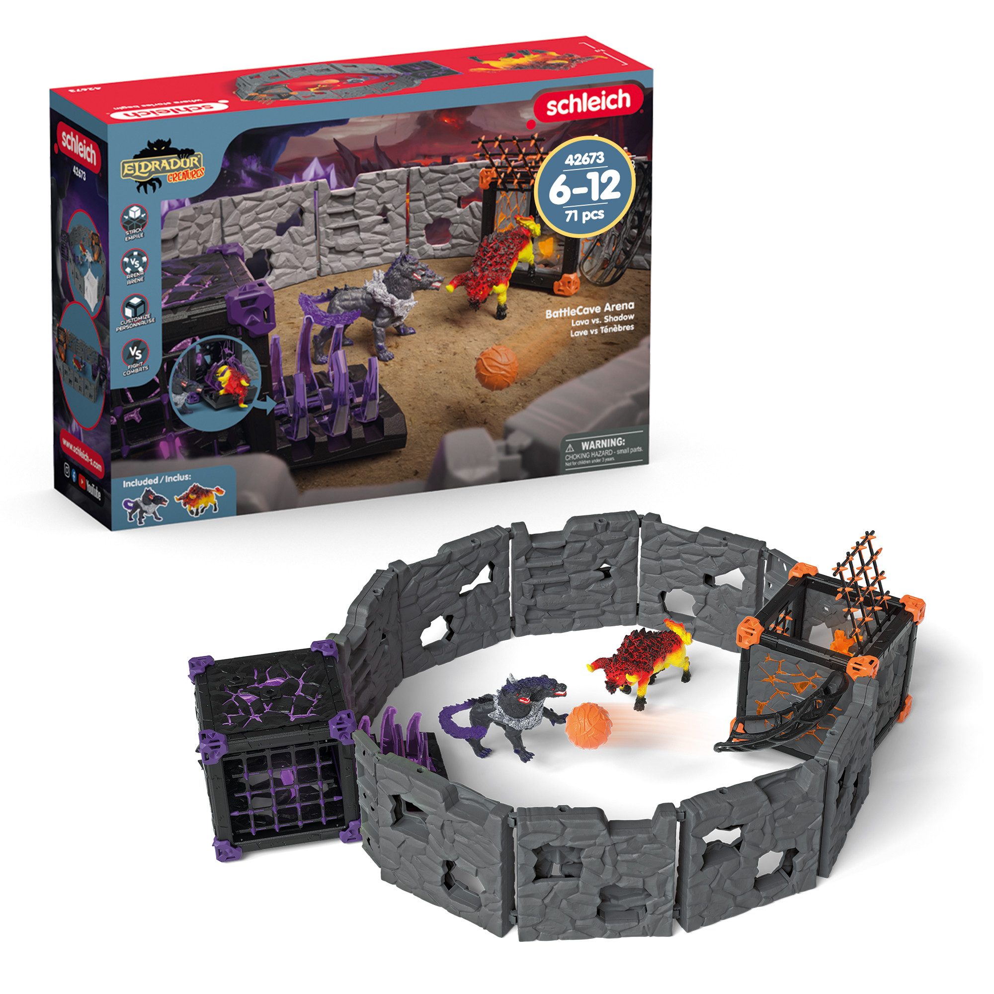 Schleich® Spielwelt ELDRADOR® CREATURES, BattleCave Arena: Lava vs. Schatten (42673)
