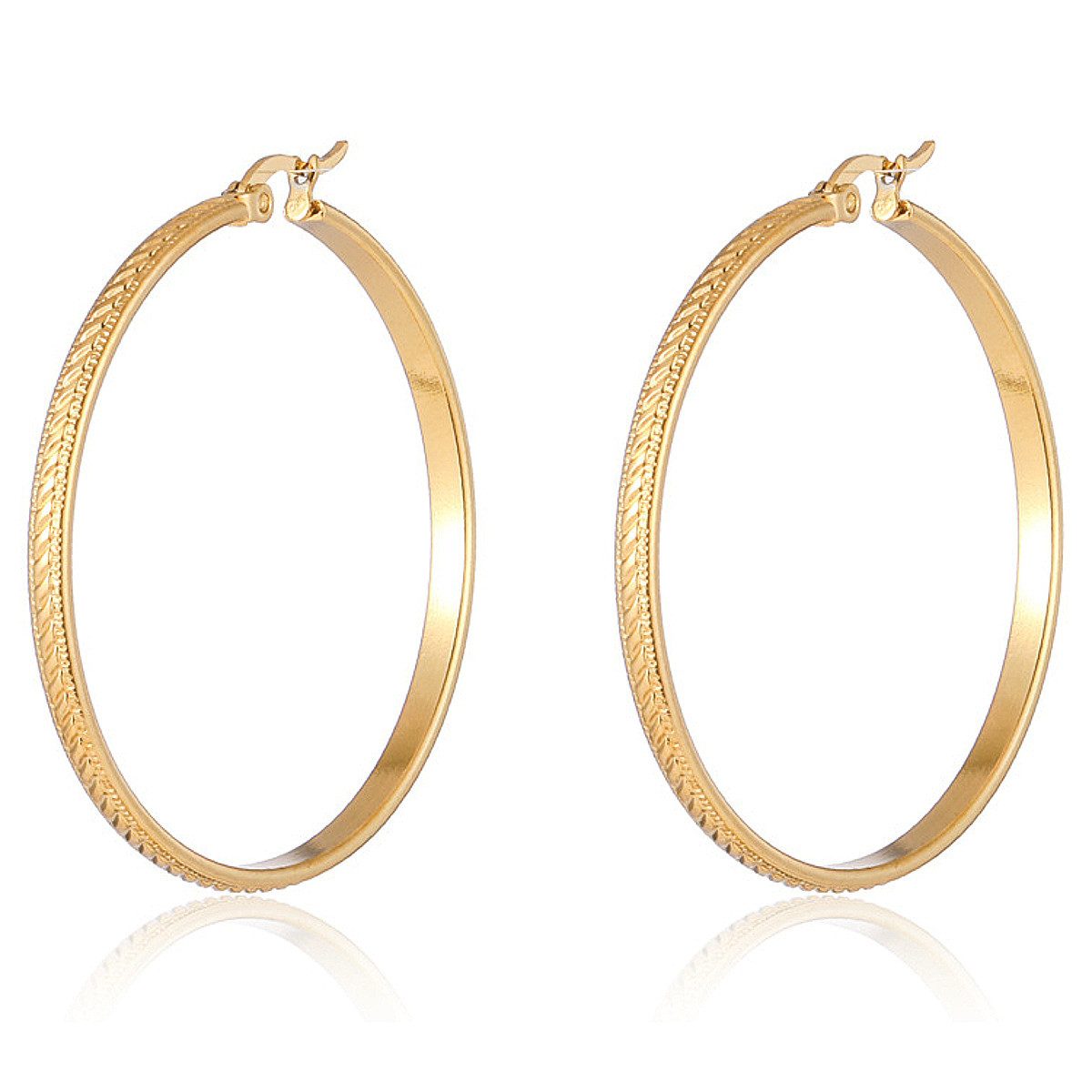 KARMA Creolen-Set Damen Gold Damenohrringe Goldohrringe groß 4,5 cm Durchme günstig online kaufen