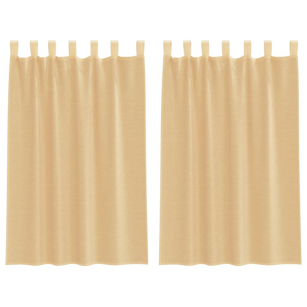 vidaXL Vorhang Voile Vorhänge mit Schlaufen 2 Stk. Sandfarbe 140x175 cm (1 St)