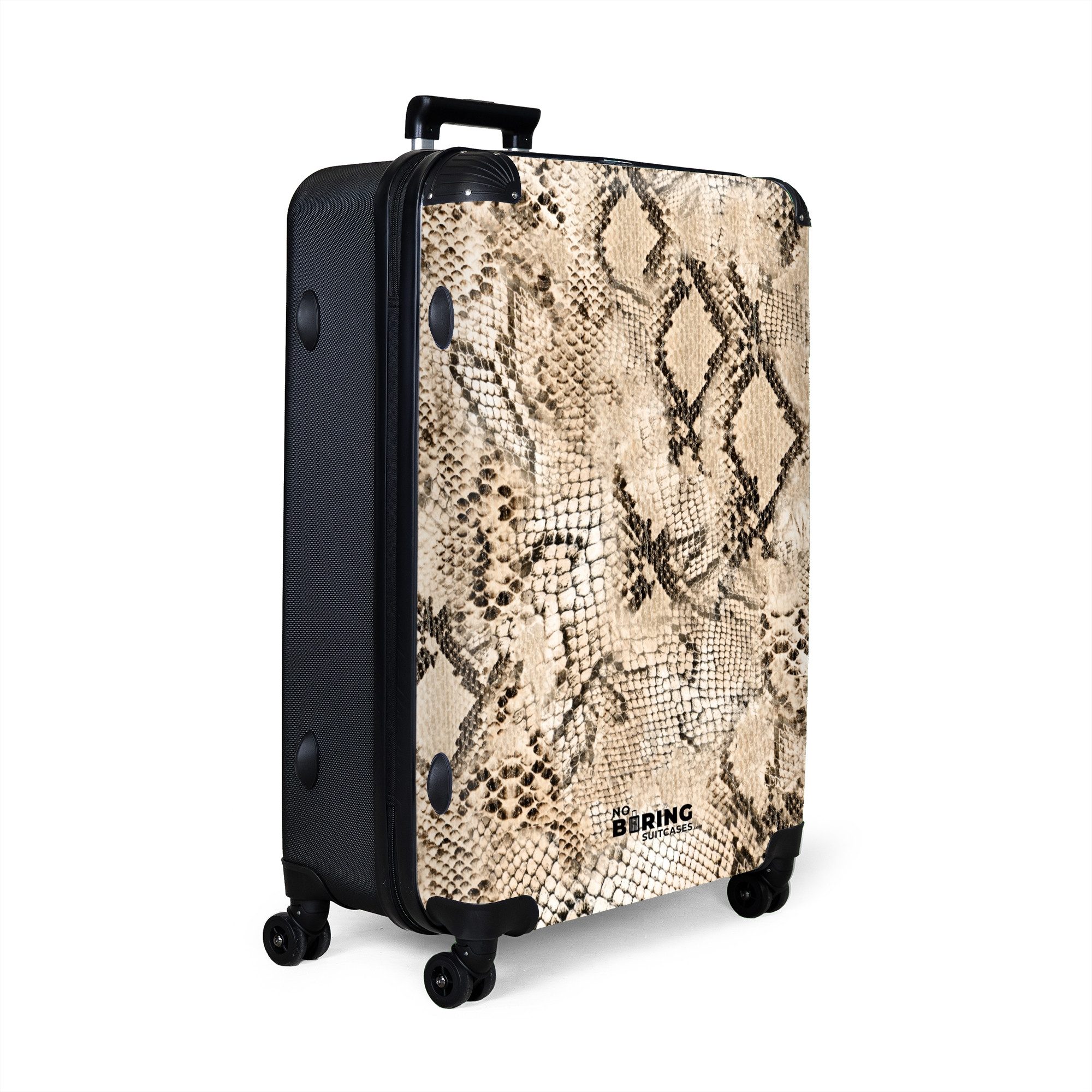 NoBoringSuitcases.com© Hartschalen-Trolley Schlangendruck - Beige 77 günstig online kaufen