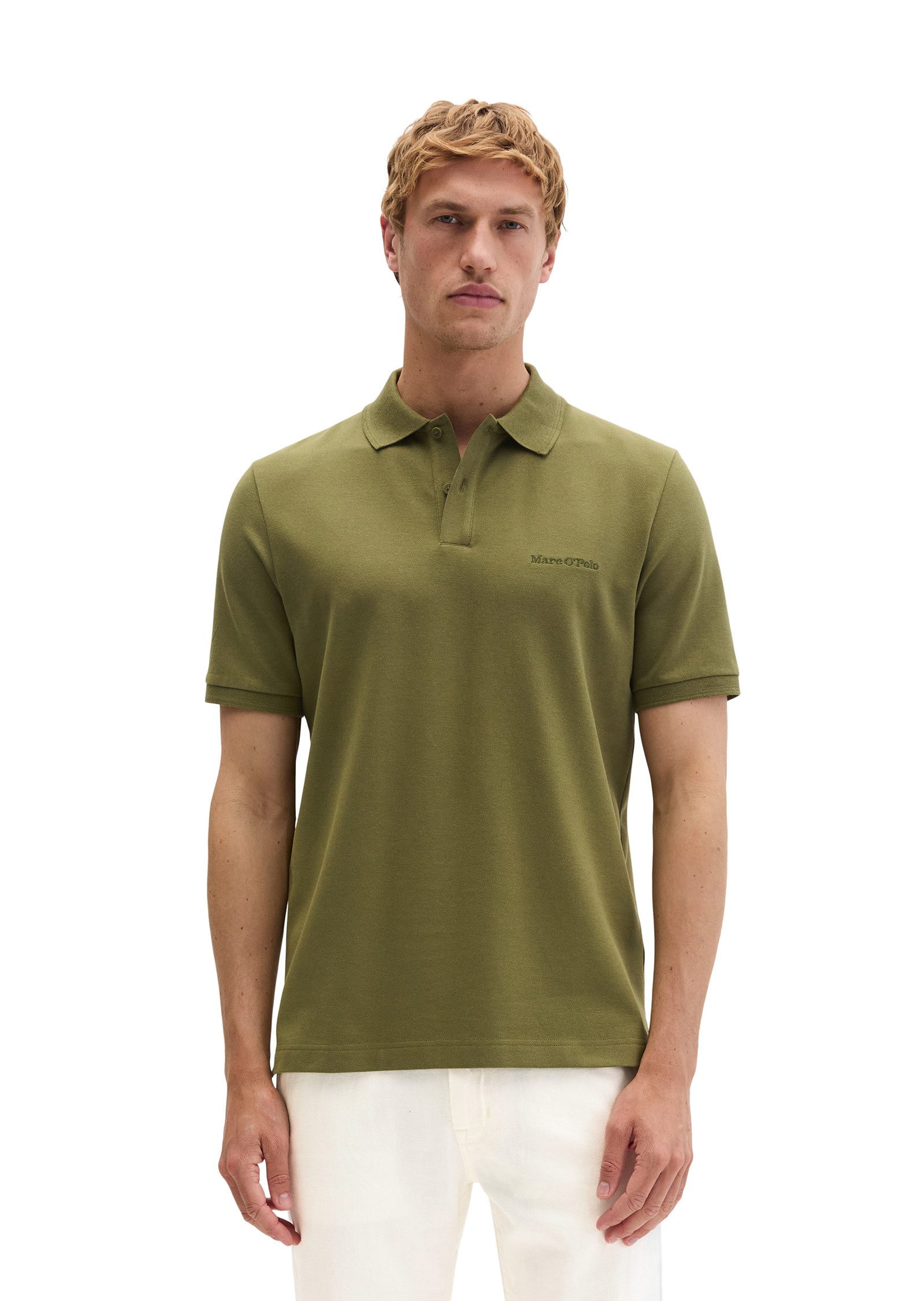 Marc O'Polo Poloshirt Piqué slim aus mittelschwerem Bio-Baumwoll-Viskose-Mix