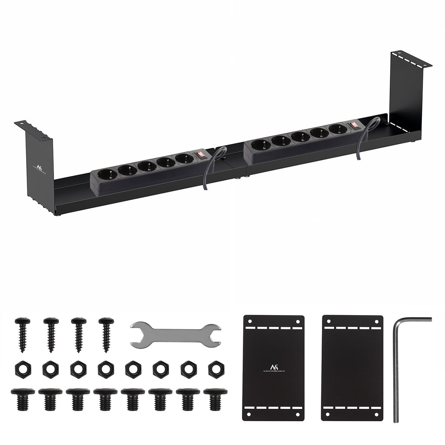 Maclean Kabeldurchfuhr MC-107 Kompakter Kabelorganisator für den Schreibtisch, Untertisch-Kabelsammler, Tragfähigkeit 5 kg