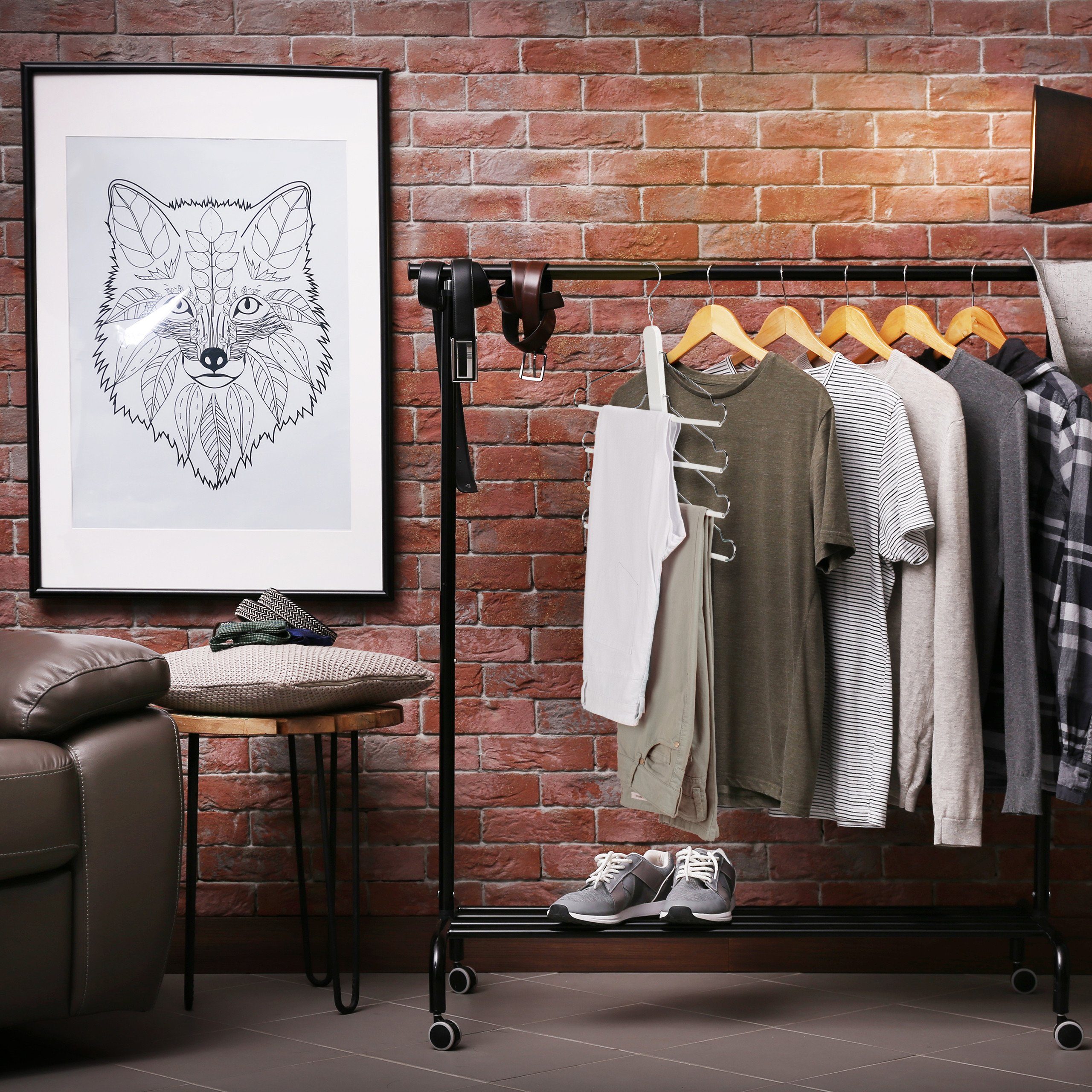 relaxdays Mehrfach-Kleiderbügel 5 x Raumsparbügel mehrfach günstig online kaufen