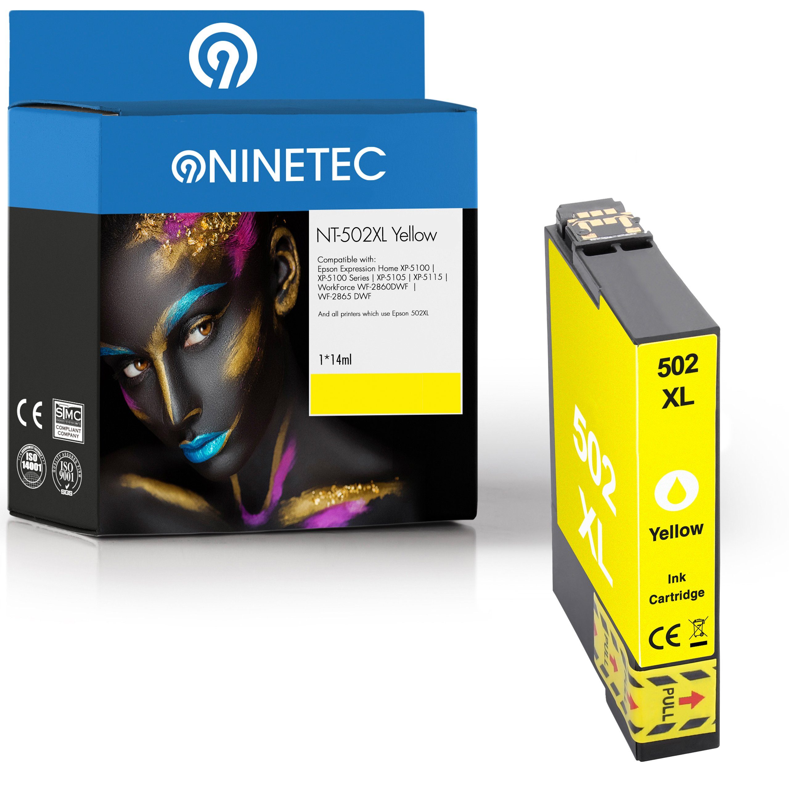 502XL XL Epson Tintenpatrone Yellow NINETEC 502 ersetzt (C13T02W44010)