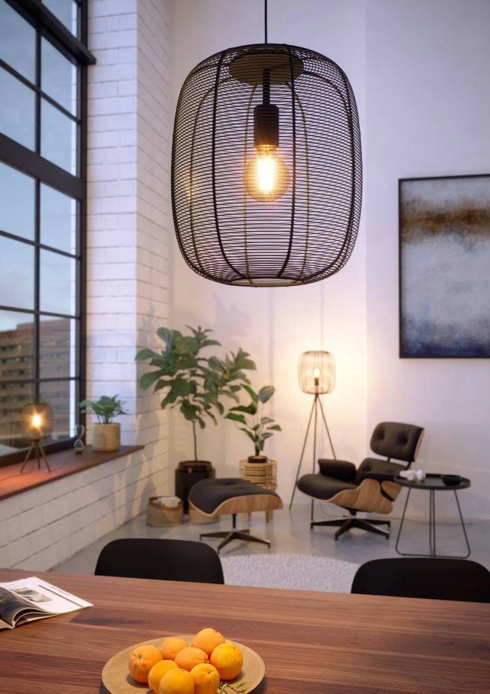 Hängeleuchte RINROE Pendellampe, Stahl, E27, IP20, Vintage, Wohnzimmerlampe, Lampe