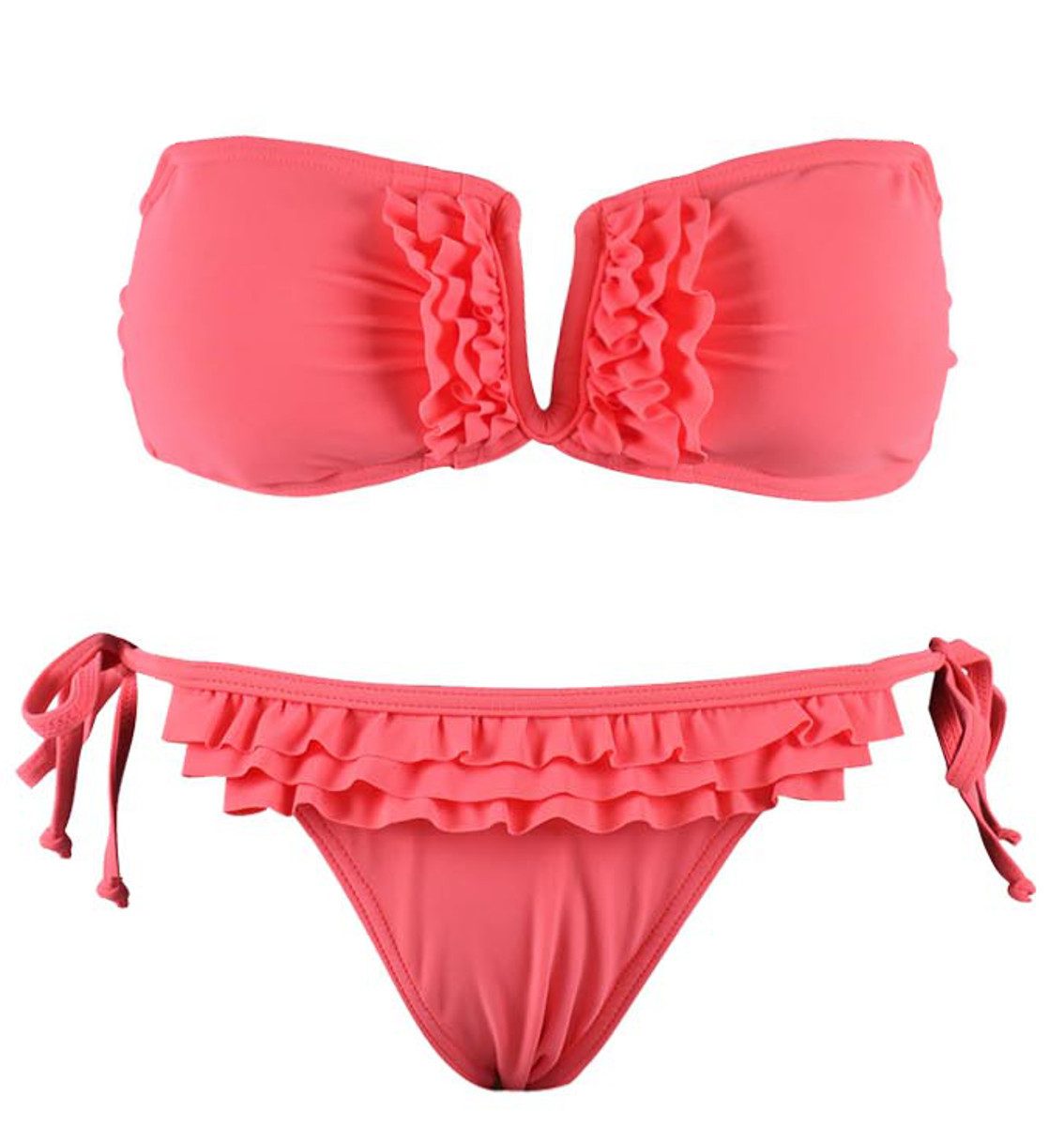 dy_mode Bandeau-Bikini Verspielter Bandeau-Bikini in Unifarbe günstig online kaufen