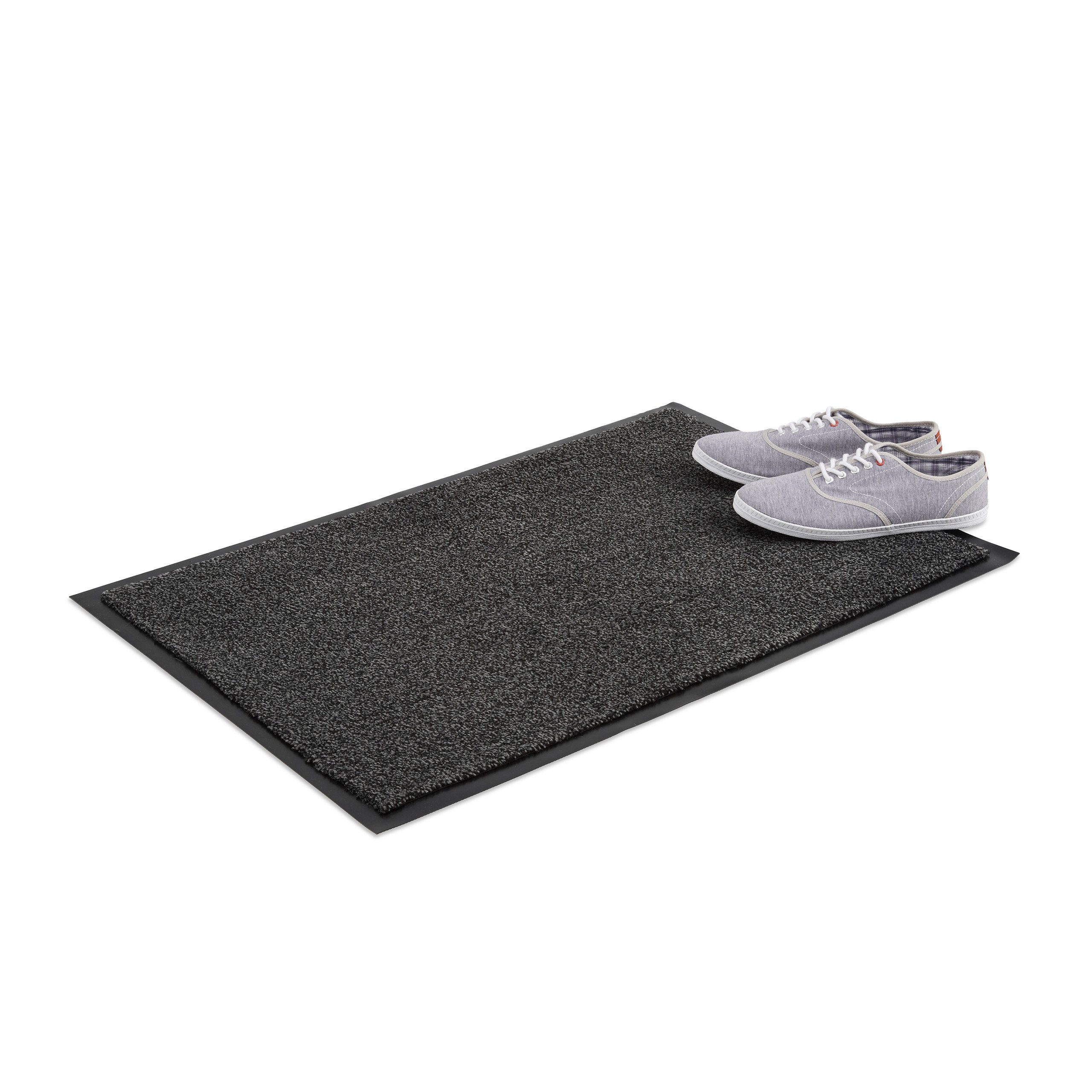 relaxdays Fußmatte Schmutzfangmatte grau, Höhe: 7 mm, 60x90cm