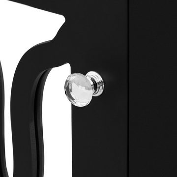 Merax Sideboard mit Spiegelelementen und geometrischem Trellis-Muster, Kommode mit vier Schubladen und Spiegelfront, Anrichte, Breite:147cm