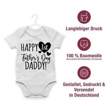 Shirtracer Shirtbody Happy 1st Father's Day Daddy! - schwarz Geschenk Vatertag Baby