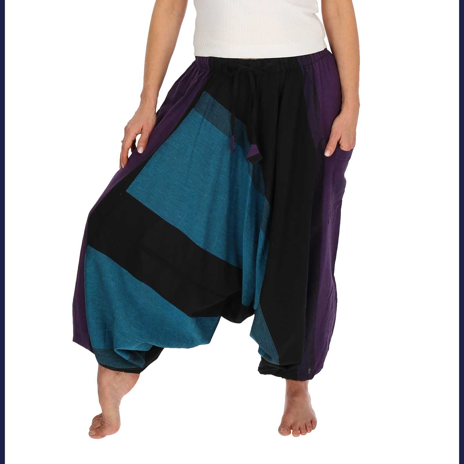 UND Lila Haremshose Blau Goa Fair Boho MAGIE KUNST Unisex Haremshose Bunt Pluder-Hose / Hippie Baggy onesize