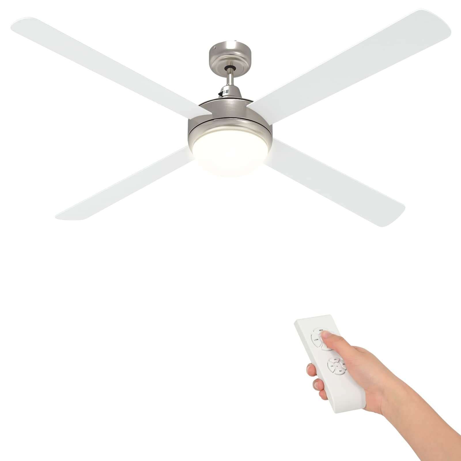 vidaXL Deckenventilator Deckenventilator mit Licht und Fernbedienung Ø 130 cm Weiß